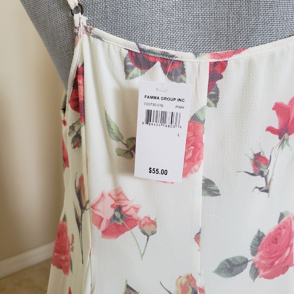 Taylor & Sage white & rose floral dress with lace - Picture 4 of 5